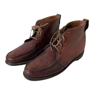 Vtg GOKEY SAUVAGE Brown Leather Chukka Boot Gro-Cord King Ankle Lace Up Men Sz 9